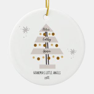 Personalised Family Grandchildren Christmas Tree C Ceramic Tree Decoration