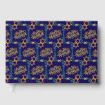 Personalised Family HAPPY HANUKKAH Chanukah Guest Book<br><div class="desc">Stylish Personalised HAPPY HANUKKAH Chanukah Guest Book , with CUSTOMIZABLE TEXT, especially designed with the Star of David, corner embroidery and descriptive typography in an overlapping tiled pattern against a rich blue background. The text on the spine is CUSTOMIZABLE so you can add your personalised message, eg. your name, family...</div>