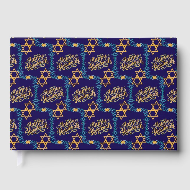 Personalised Family HAPPY HANUKKAH Chanukah Guest Book (Front)