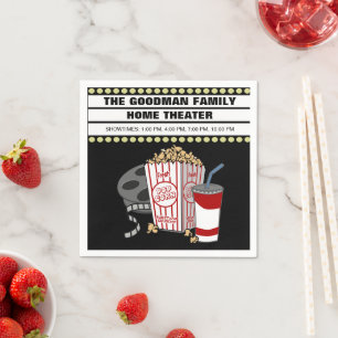 Personalised Family Home Movie Theatre Customised Napkin
