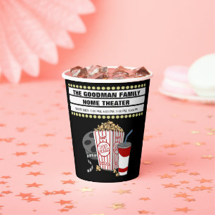 Personalised Family Home Movie Theatre Customised Paper Cups