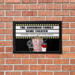 Personalised Family Home Movie Theatre Customised Pennant<br><div class="desc">This fun pennant is perfect for your family home theatre! This design features a movie film reel,  popcorn,  soda and a custom movie marquee on a black background. Easily personalise the movie marquee with a name or other text.</div>