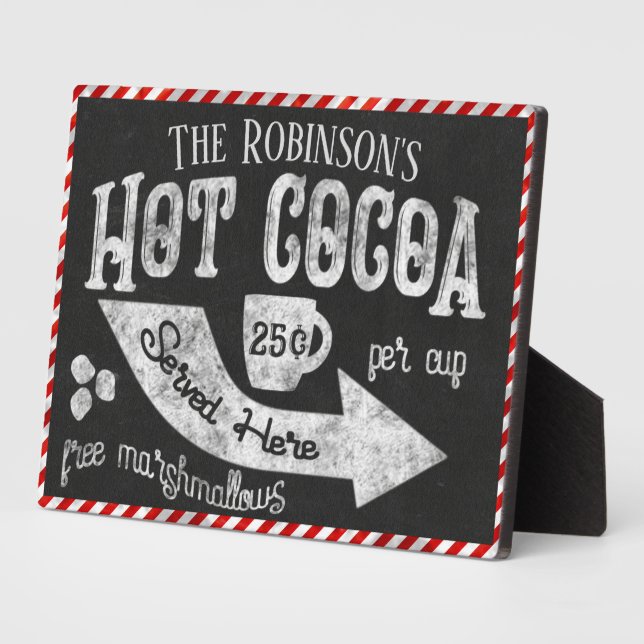 Personalised Family Hot Cocoa Bar Sign Plaque (Side)