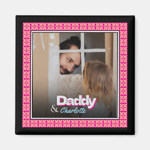 Personalised Family Image – Dad Daughter-Son Photo Magnet