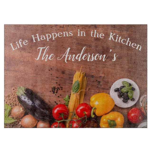 Personalised Family Kitchen Cutting Board (Front)