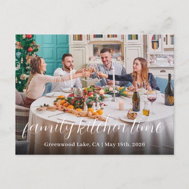 Personalised Family Kitchen Dedicatory Note Invitation Postcard (Front)