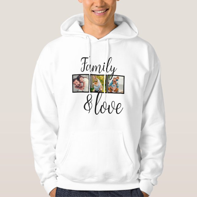 Personalised Family & Love Photo Collage Hoodie (Front)