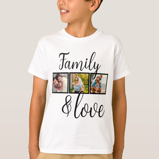 Personalised Family & Love Photo Collage T-Shirt (Front)