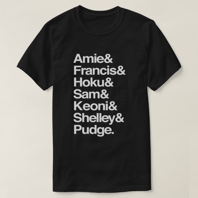 Personalised family members names T-Shirt (Design Front)