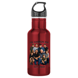 Personalised Family Men Photo, Name & Year Custom 532 Ml Water Bottle