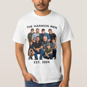 Personalised Family Men Photo, Name & Year Custom  T-Shirt