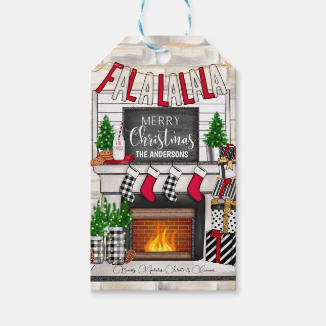 Personalised Family Merry Christmas Gift Tags (Front)