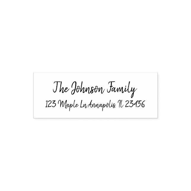 Personalised Family Name and Address  Rubber Stamp (Design)