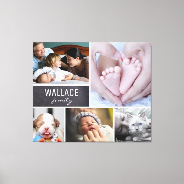 Personalised Family Name, big family Canvas Print (Front)