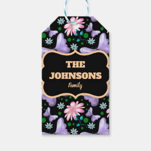 Personalised family name butterfly floral design  gift tags