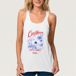 Personalised Family Name Caribbean Summer Vacation Singlet