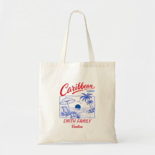 Personalised Family Name Caribbean Summer Vacation Tote Bag