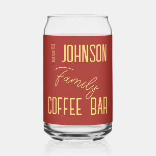 Personalised Family Name Coffee Can Glass