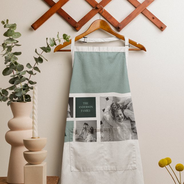 Personalised Family Name Collage Photo Gift Apron (Creator Uploaded)