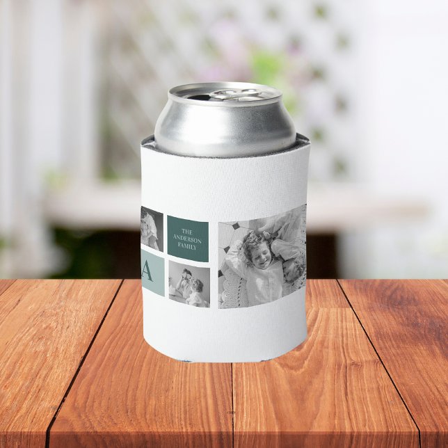 Personalised Family Name Collage Photo Gift Can Cooler (Creator Uploaded)