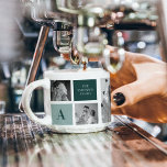 Personalised Family Name Collage Photo Gift Espresso Cup<br><div class="desc">Introducing our latest personalised family name gift: Trendy Collage Photo & Green Theme! This unique and stylish gift is designed to celebrate your family's special moments and add a touch of nature-inspired elegance to your home decor.</div>