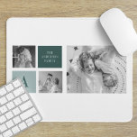 Personalised Family Name Collage Photo Gift Mouse Pad<br><div class="desc">Introducing our latest personalised family name gift: Trendy Collage Photo & Green Theme! This unique and stylish gift is designed to celebrate your family's special moments and add a touch of nature-inspired elegance to your home decor.</div>
