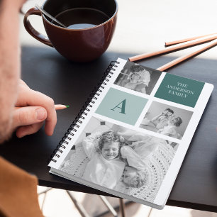 Personalised Family Name Collage Photo Gift Notebook