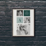 Personalised Family Name Collage Photo Gift Poster<br><div class="desc">Introducing our latest personalised family name gift: Trendy Collage Photo & Green Theme! This unique and stylish gift is designed to celebrate your family's special moments and add a touch of nature-inspired elegance to your home decor.</div>