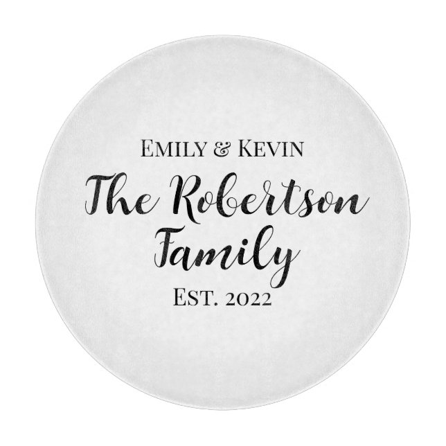 Personalised Family Name Cutting Board with Year (Front)