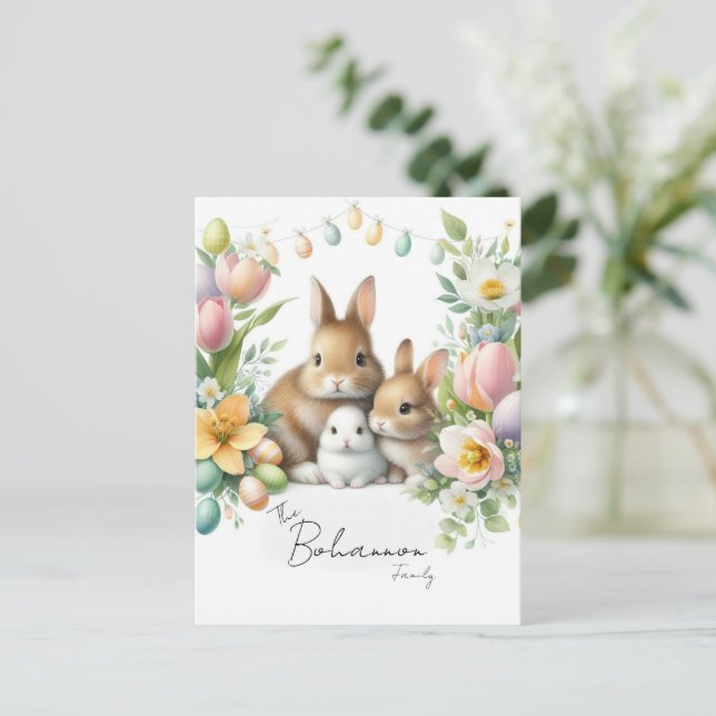 Personalised Family name Easter Postcard (Standing Front)