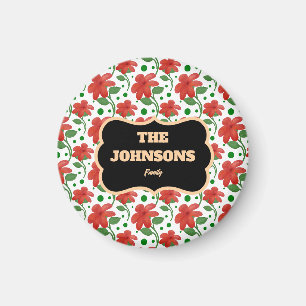 Personalised family name floral magnet