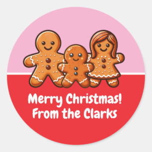 Personalised Family Name Gingerbread Stickers