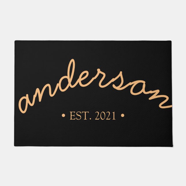 Personalised Family Name Hand Scripted Doormat (Front)