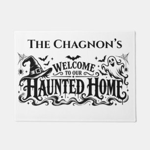 Personalised Family Name Haunted Home Halloween Do Doormat