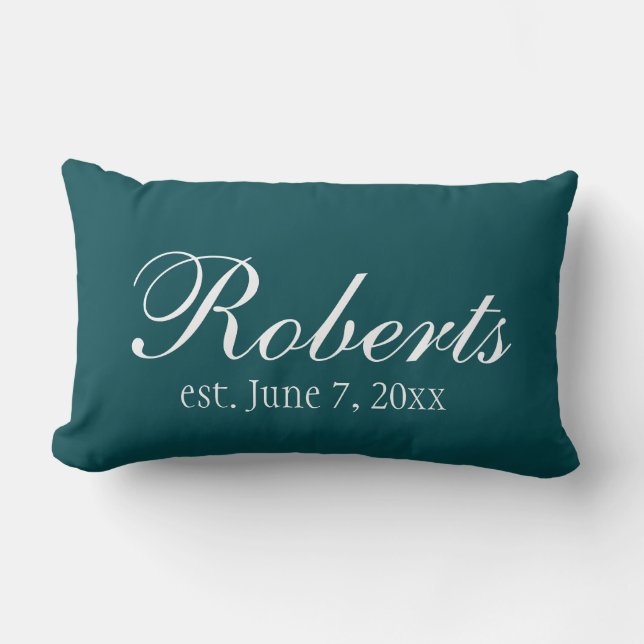 Personalised Family Name Hunter Green Toss Pillow (Front)