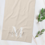 Personalised Family Name Kitchen Hand Towel<br><div class="desc">Custom-designed kitchen hand towel featuring personalised monogram and family name in modern hand calligraphy.</div>