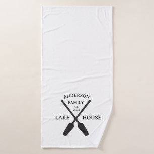 Personalised Family Name Lake House Bath Towel