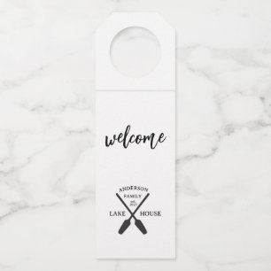 Personalised Family Name Lake House  Bottle Tag