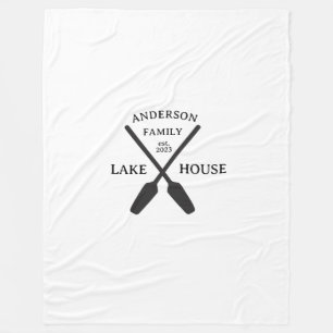 Personalised Family Name Lake House  Fleece Blanket