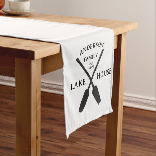 Personalised Family Name Lake House  Long Table Runner