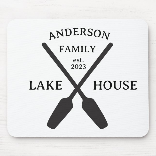 Personalised Family Name Lake House  Mouse Pad (Front)