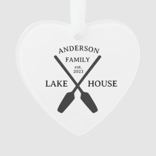 Personalised Family Name Lake House Ornament