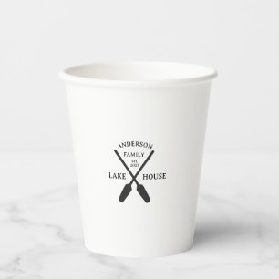 Personalised Family Name Lake House  Paper Cups