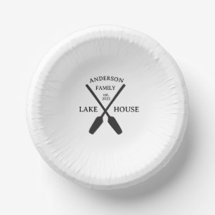 Personalised Family Name Lake House Paper Plate