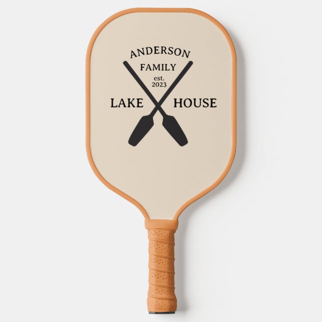 Personalised Family Name Lake House  Pickleball Paddle (Front)