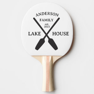 Personalised Family Name Lake House  Ping Pong Paddle