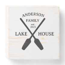 Personalised Family Name Lake House 