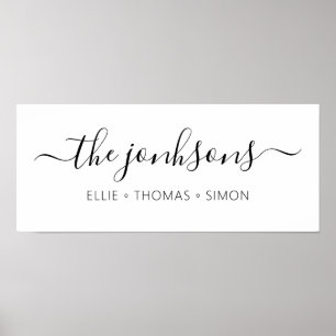 personalised family name modern minimalist home poster