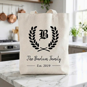 Personalised Family Name Monogram Tote Bag