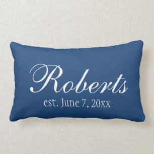 Personalised Family Name Navy Blue Toss Pillow